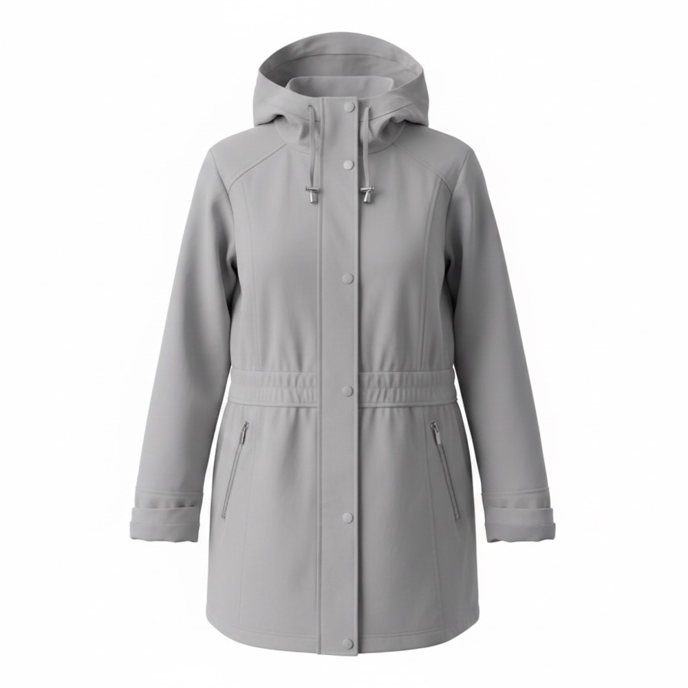Via Spiga Women's Hooded Rain Jacket Anorak Coat